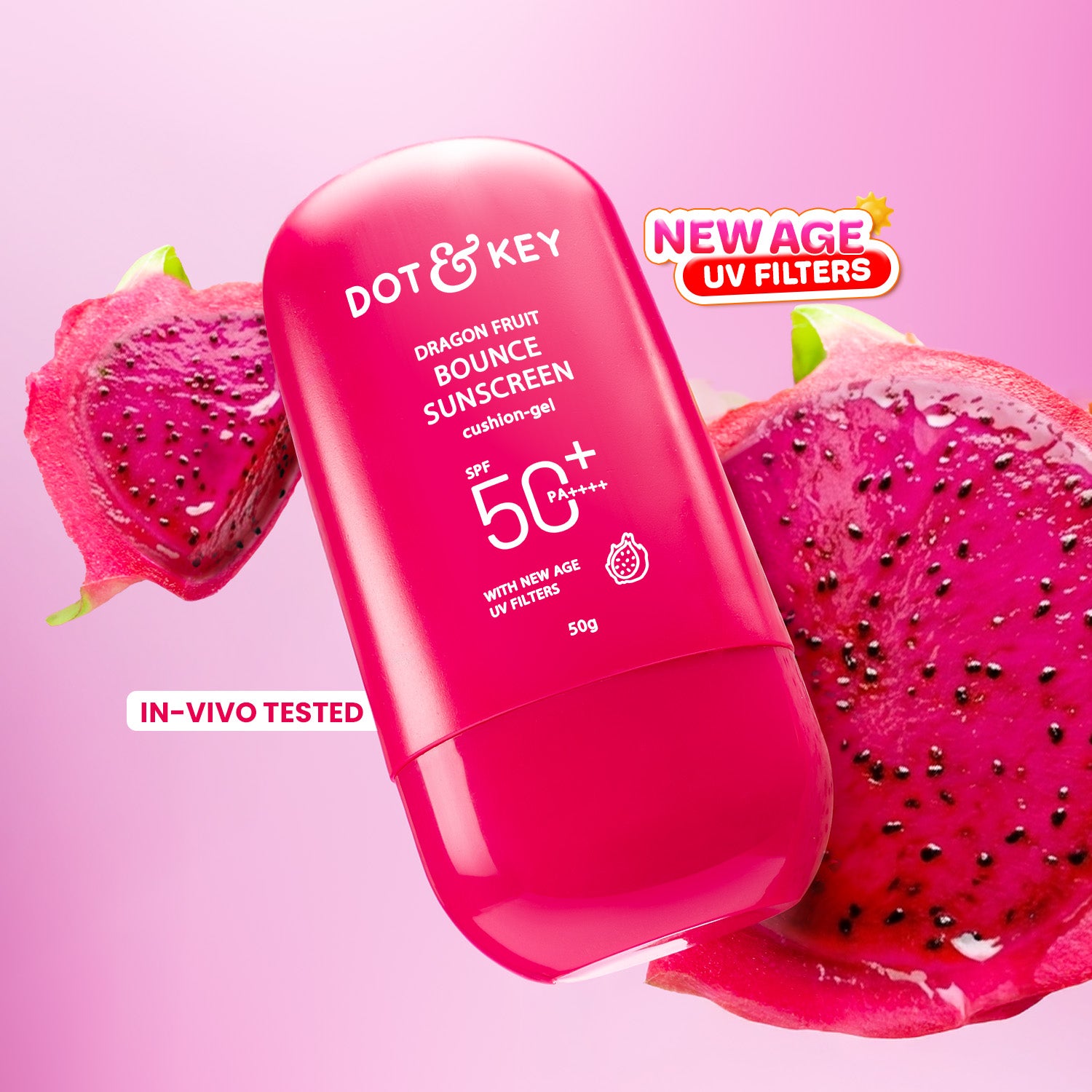 Dragon Fruit Bounce Gel Sunscreen SPF 50+ PA++++, With New-Age UV Filters
Dragon Fruit Bounce Gel Sunscreen SPF 50+ PA++++, With New-Age UV Filters