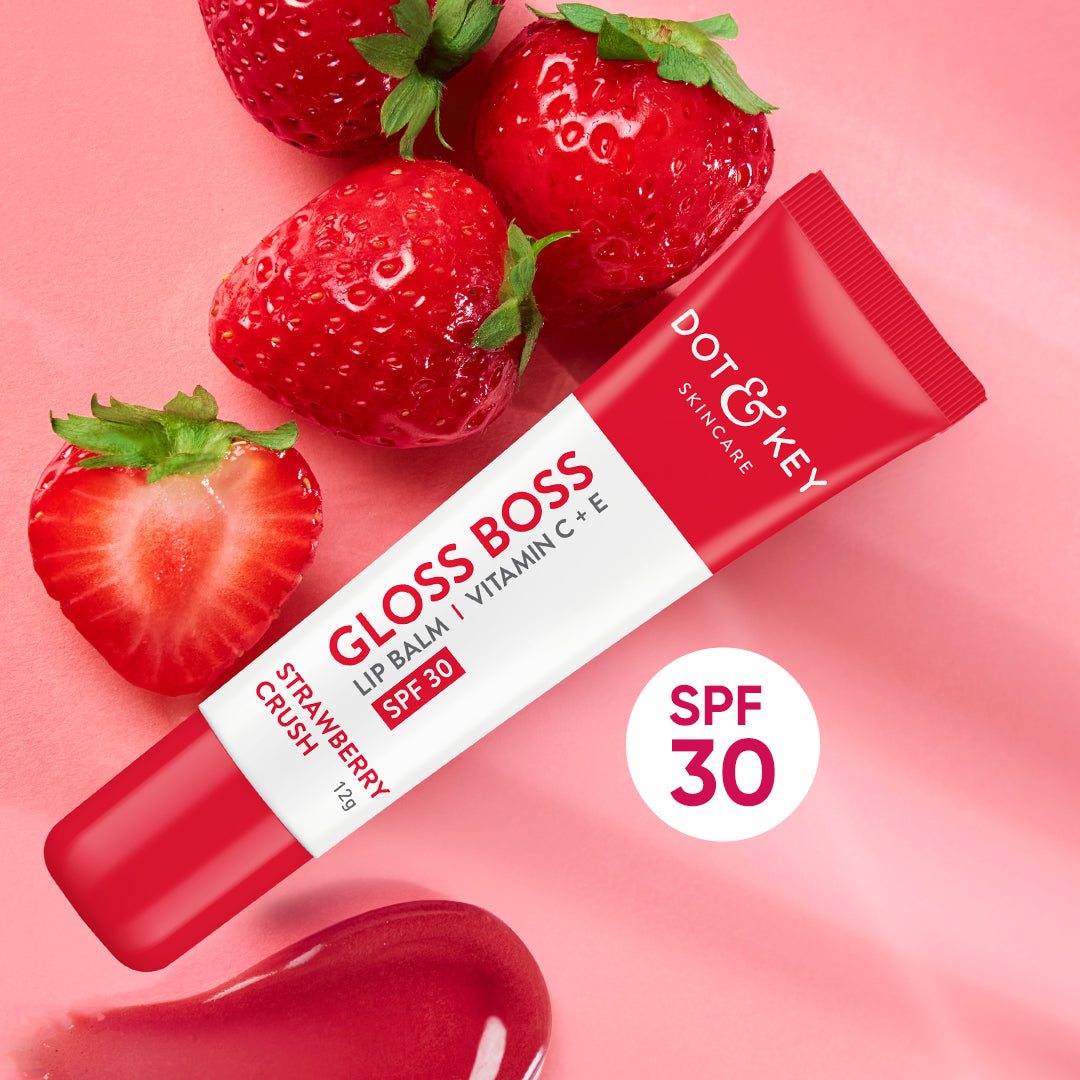 Strawberry Lip Balm with SPF 30 & Vitamin C + E (Tinted)
Strawberry Lip Balm with SPF 30 & Vitamin C + E (Tinted)