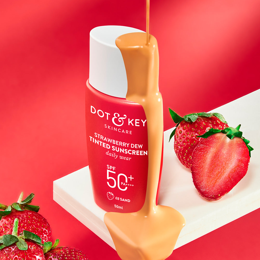 Strawberry Dew Tinted Sunscreen SPF 50+ PA++++, Sand medium - 03
Strawberry Dew Tinted Sunscreen SPF 50+ PA++++, Sand medium - 03