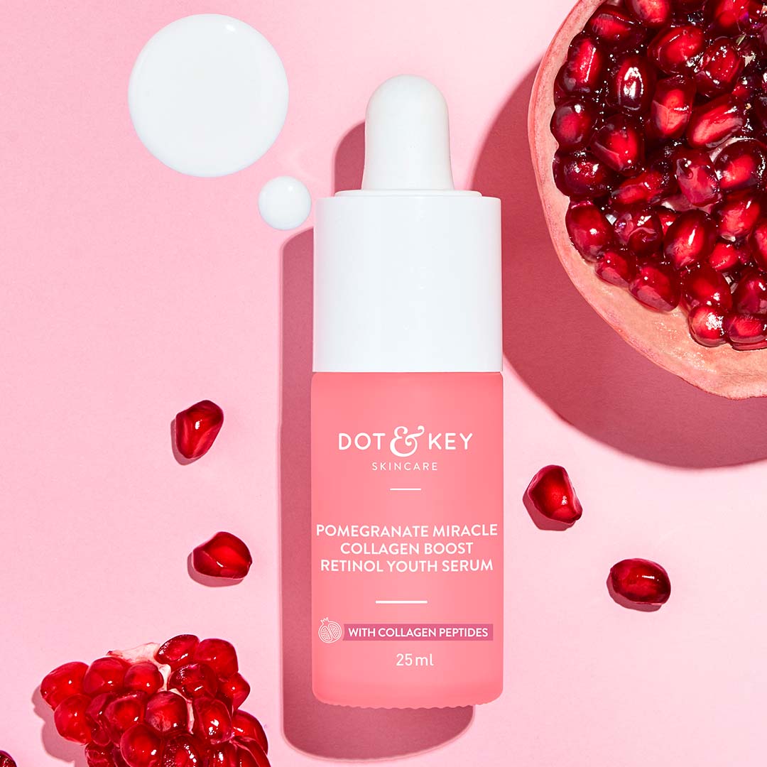 Pomegranate + 0.9% Retinol Serum for Collagen Boost
Pomegranate + 0.9% Retinol Serum for Collagen Boost