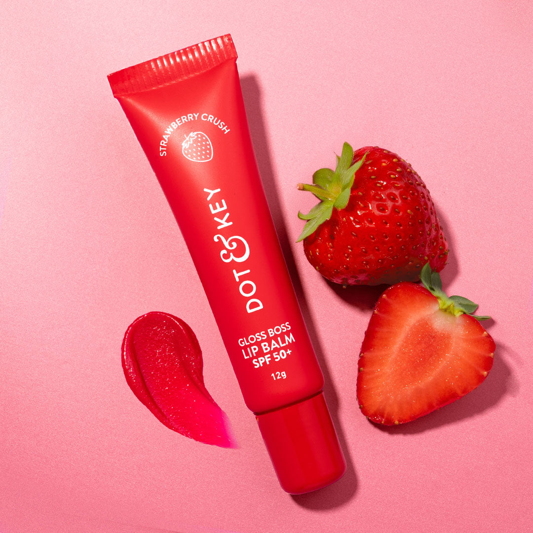 Vitamin C + E Gloss Boss Lip Balm In-Vivo Tested SPF 50+ PA+++, Strawberry crush high tinted
Vitamin C + E Gloss Boss Lip Balm In-Vivo Tested SPF 50+ PA+++, Strawberry crush high tinted