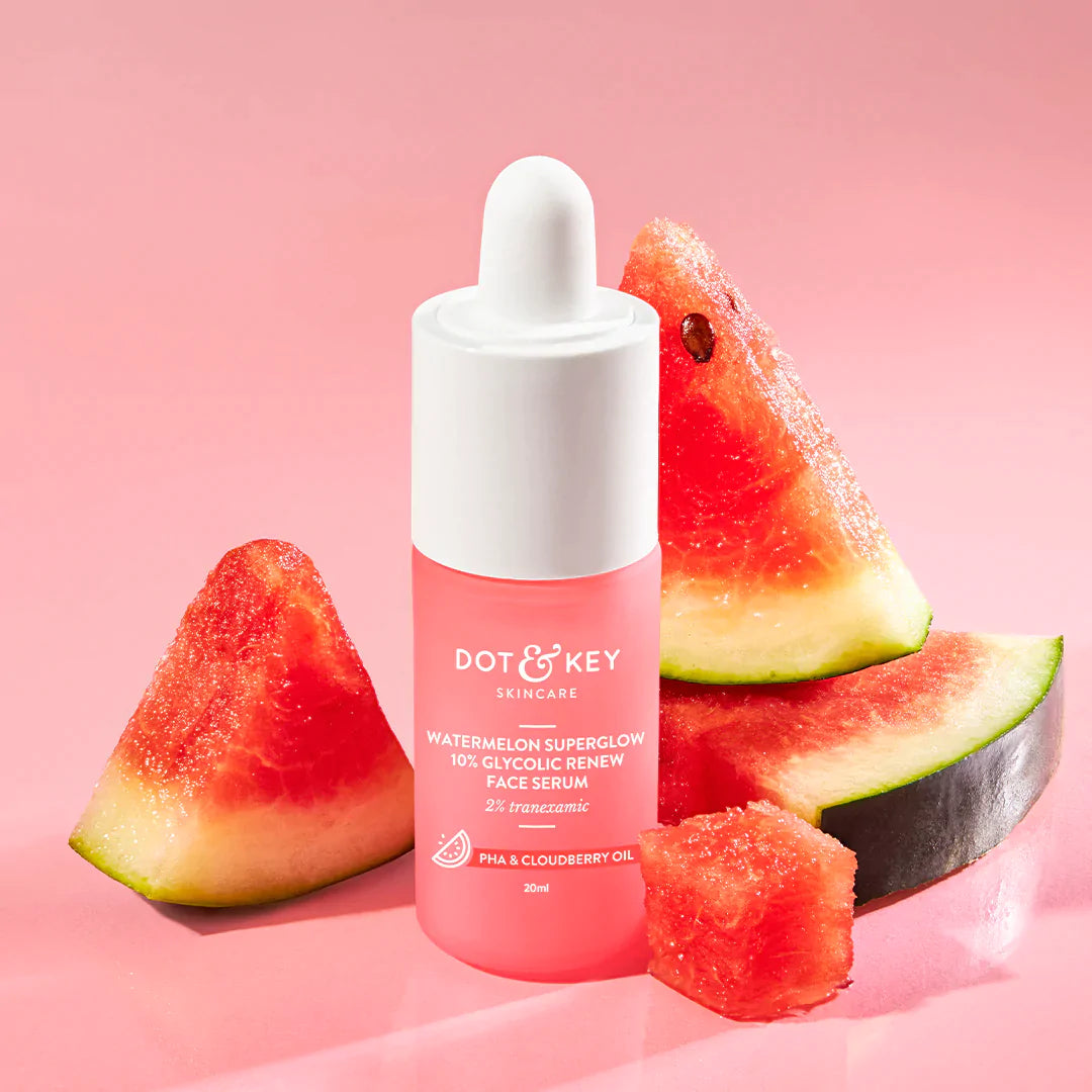 Watermelon 10% Glycolic Super Glow Serum for Smooth, Luminous, Glowing Skin
Watermelon 10% Glycolic Super Glow Serum for Smooth, Luminous, Glowing Skin