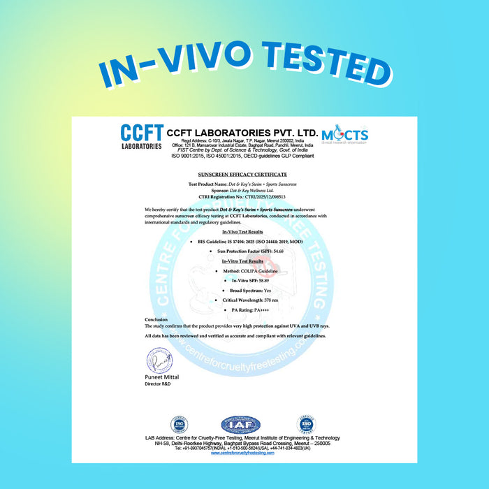 Swim + Sports Sunscreen, In-Vivo Tested SPF 50+ PA++++