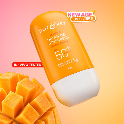 Mango Detan Gel Sunscreen, In-Vivo Tested SPF 50+ PA++++