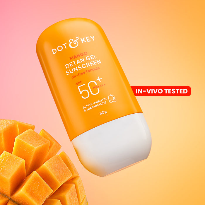 Mango Detan Sunscreen, In-Vivo Tested SPF 50+ PA++++