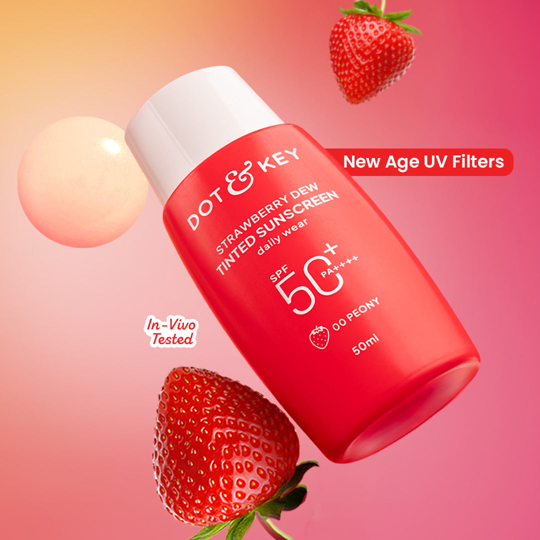 

Strawberry Dew Tinted Sunscreen, In-Vivo Tested SPF 50+ PA++++, Peony - 00 very light