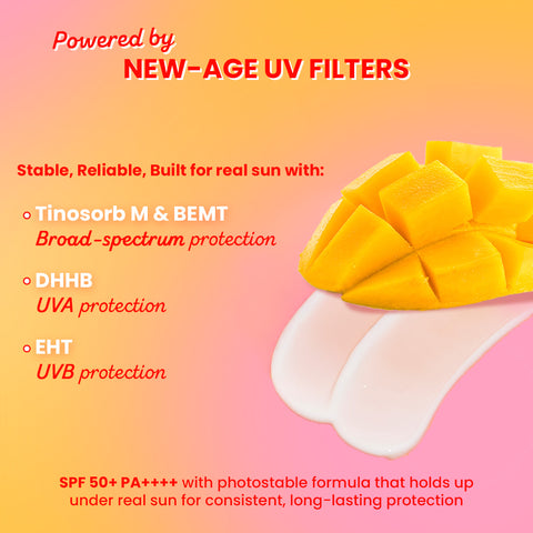 Mango Detan Gel Sunscreen, In-Vivo Tested SPF 50+ PA++++