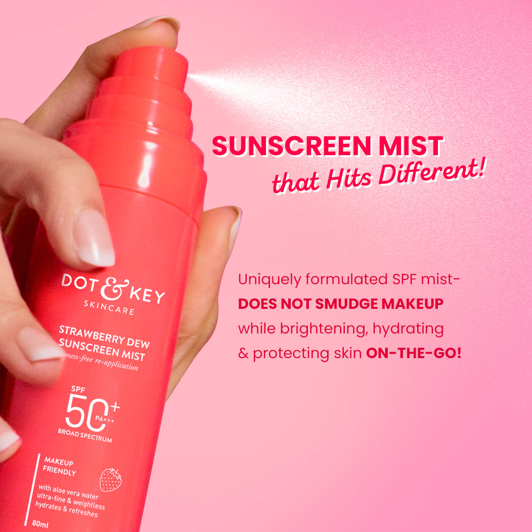 Strawberry Dew Sunscreen Face Mist, SPF 50+ PA+++