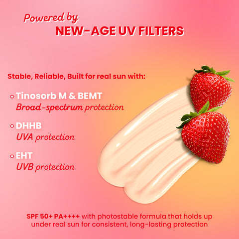 Strawberry Dew Tinted Sunscreen SPF 50+ PA++++ With New-Age UV Filters