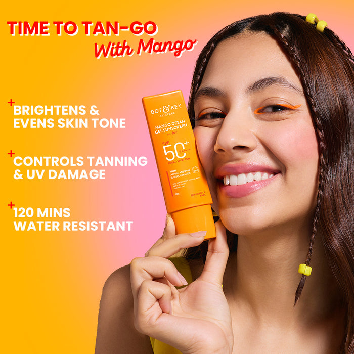Mango + Detan Gel Sunscreen (Oil Free), SPF 50+ PA+++