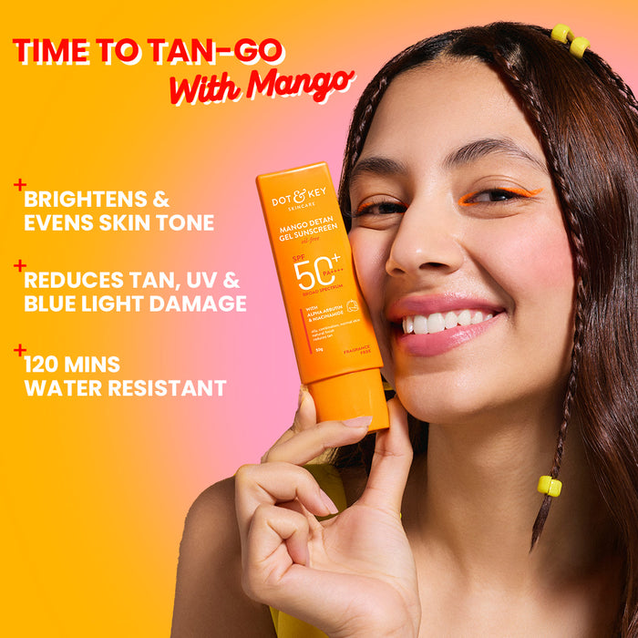 Mango Detan Sunscreen, In-Vivo Tested SPF 50+ PA++++