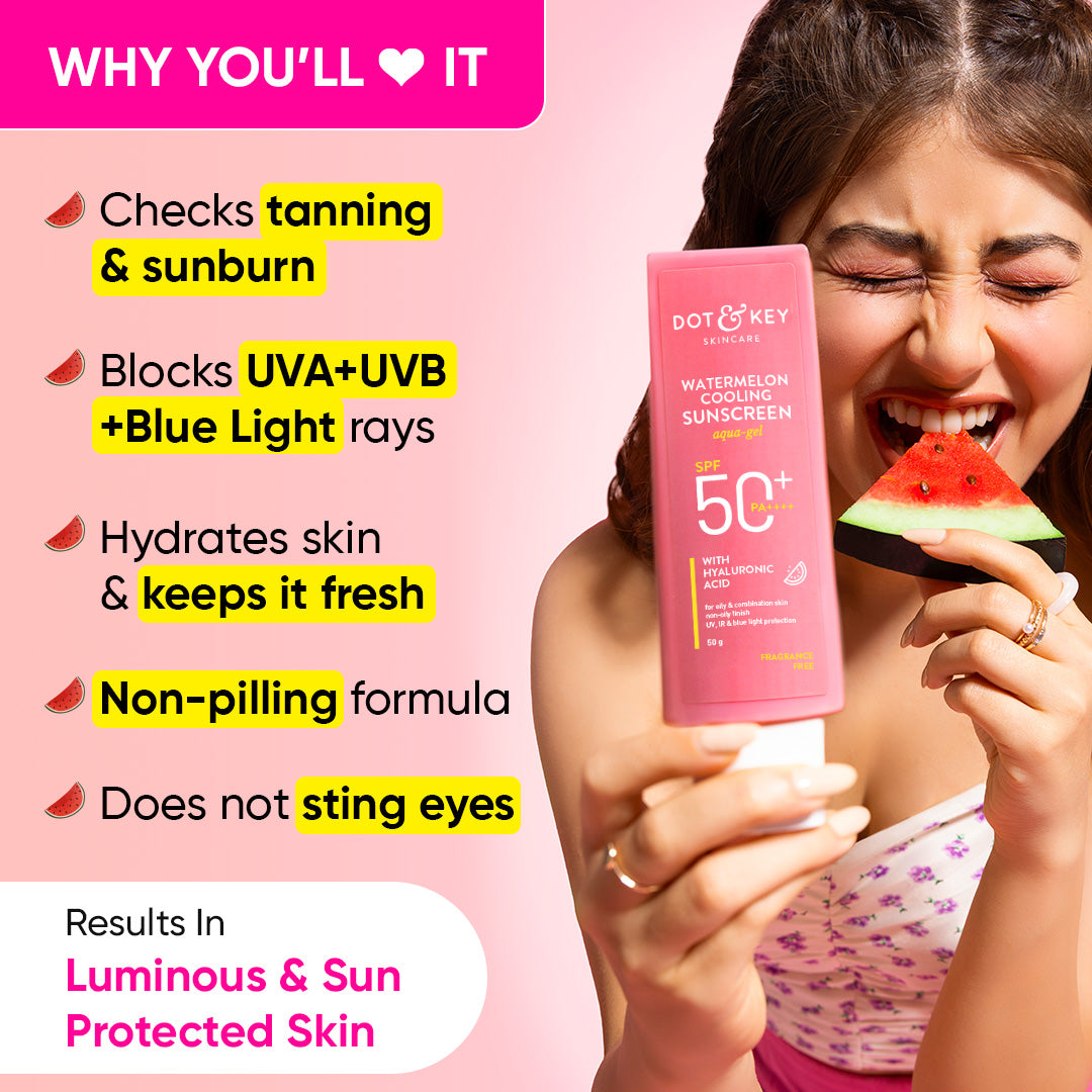 Watermelon Cooling Hyaluronic Sunscreen SPF 50+, PA++++ – Dot & Key
