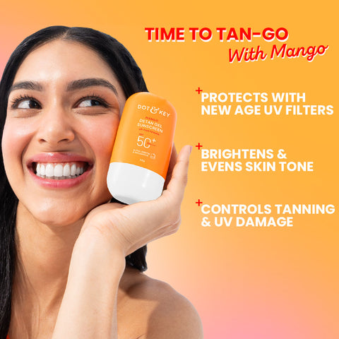 Mango Detan Gel Sunscreen, In-Vivo Tested SPF 50+ PA++++