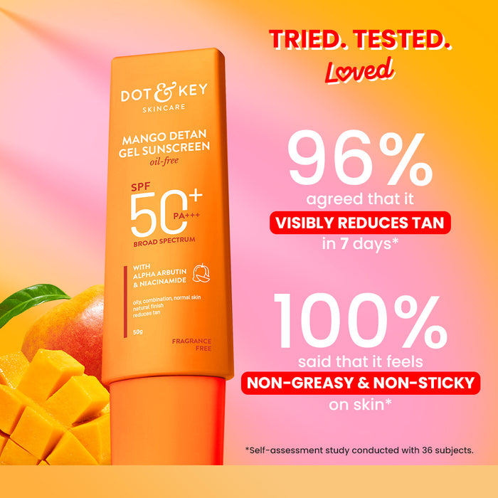 Mango + Detan Gel Sunscreen (Oil Free), SPF 50+ PA+++