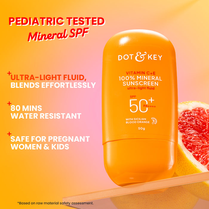 Vitamin C + E 100% Mineral Sunscreen IN-VIVO tested SPF 50+, PA++++