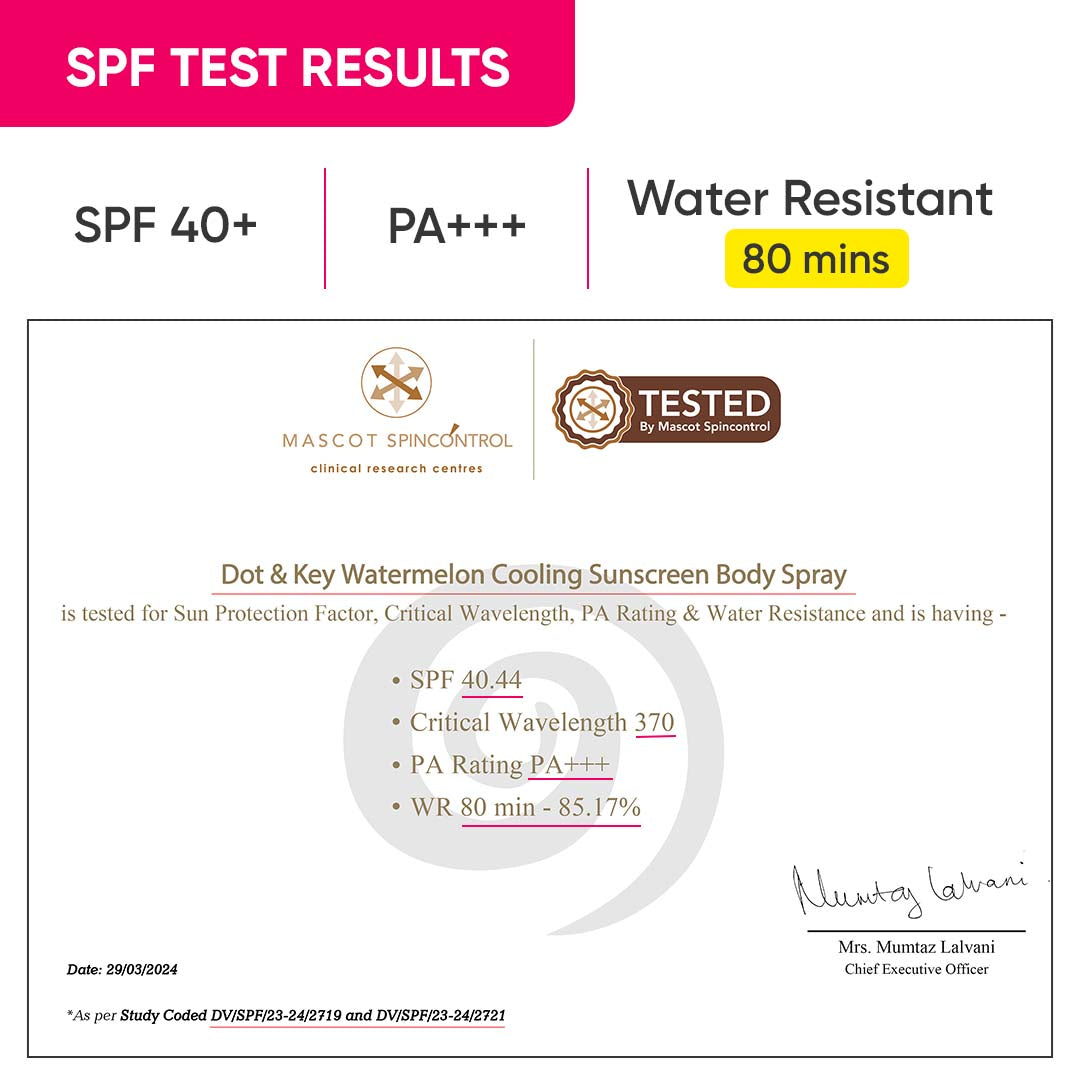 SPF 40+ Body Sunscreen Spray with Watermelon Cooling – Dot & Key