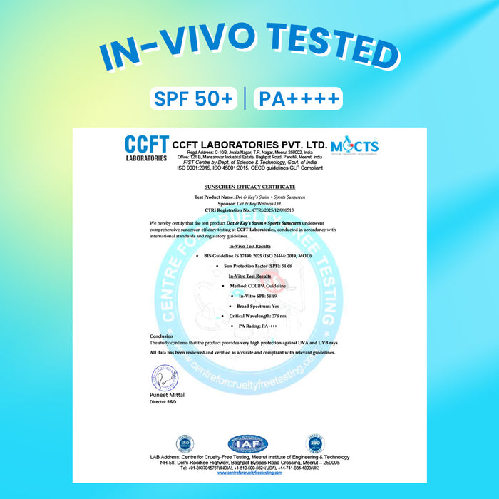 Swim + Sports Sunscreen, In-Vivo Tested SPF 50+ PA++++