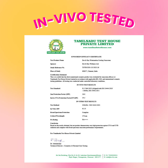 Watermelon Cooling Sunscreen, IN-VIVO Tested SPF 50+ PA++++