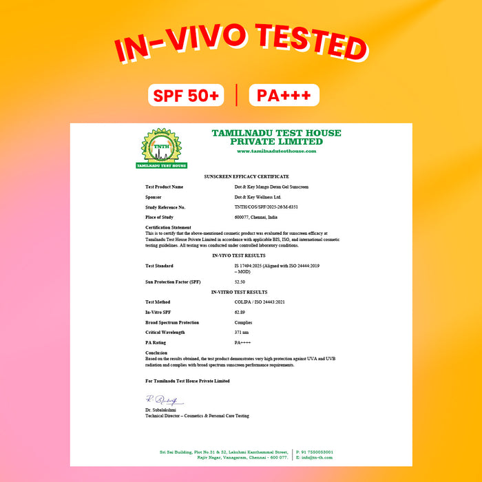 Mango Detan Sunscreen, In-Vivo Tested SPF 50+ PA++++