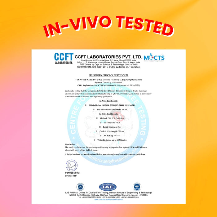 Vitamin C + E Sunscreen, IN-VIVO Tested SPF 50+ PA++++