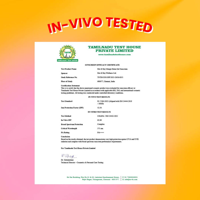 Mango Detan Sunscreen, In-Vivo Tested SPF 50+ PA++++