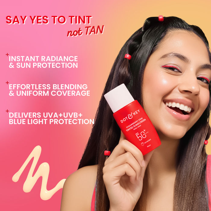 Strawberry Dew Tinted Sunscreen SPF 50+ PA++++ With New-Age UV Filters