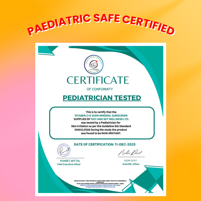 Vitamin C + E 100% Mineral Sunscreen IN-VIVO tested SPF 50+, PA++++