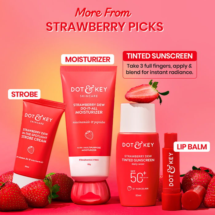 Strawberry Dew Tinted Sunscreen, In-Vivo Tested SPF 50+ PA++++