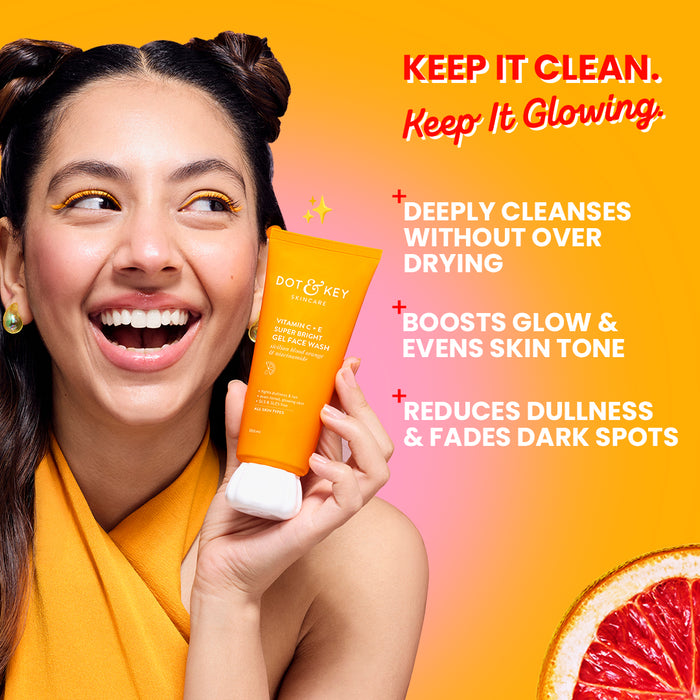 Vitamin C + E Gel Face Wash for Glowing Skin