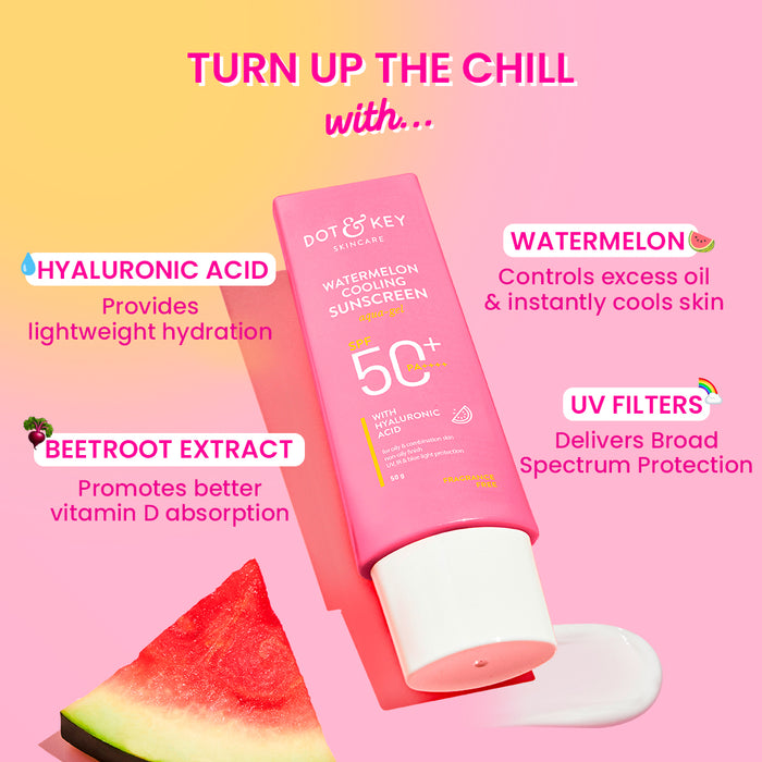 Watermelon Cooling Sunscreen, IN-VIVO Tested SPF 50+ PA++++