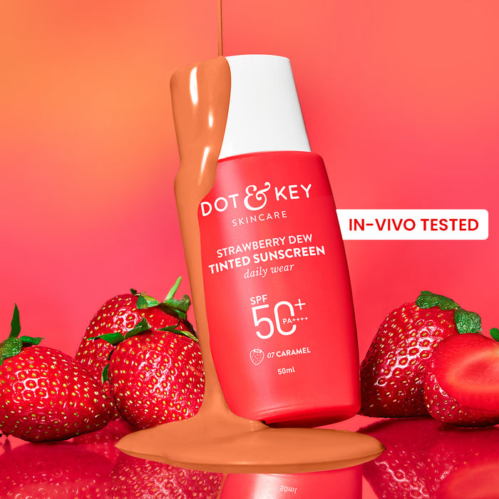 Strawberry Dew Tinted Sunscreen, In-Vivo Tested SPF 50+ PA++++