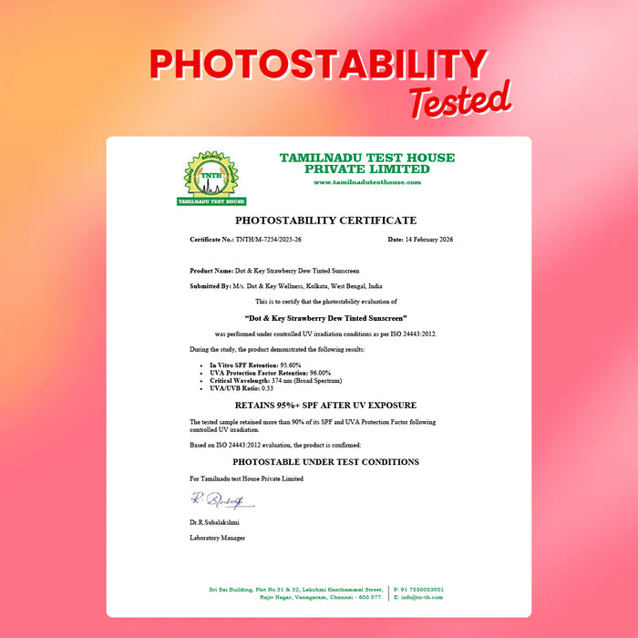 Strawberry Dew Tinted Sunscreen, In-Vivo Tested SPF 50+ PA++++