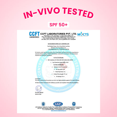 Meltie Lip Balm In-Vivo Tested SPF 50+ PA+++