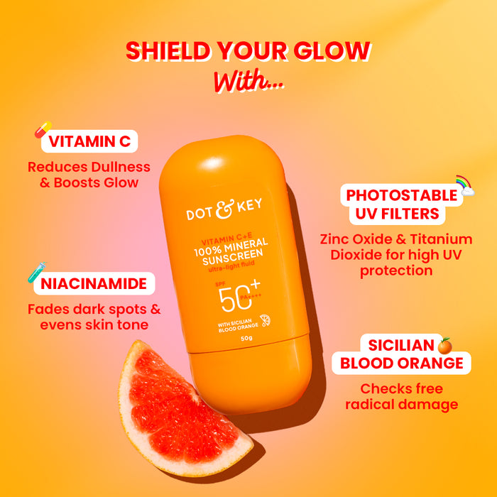 Vitamin C + E 100% Mineral Sunscreen IN-VIVO tested SPF 50+, PA++++
