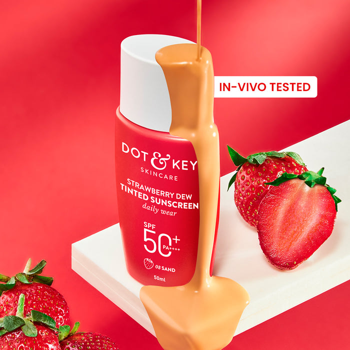 Strawberry Dew Tinted Sunscreen, In-Vivo Tested SPF 50+ PA++++