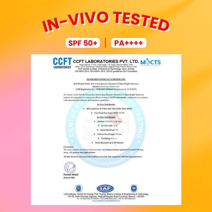 Vitamin C + E Sunscreen, IN-VIVO Tested SPF 50+ PA++++