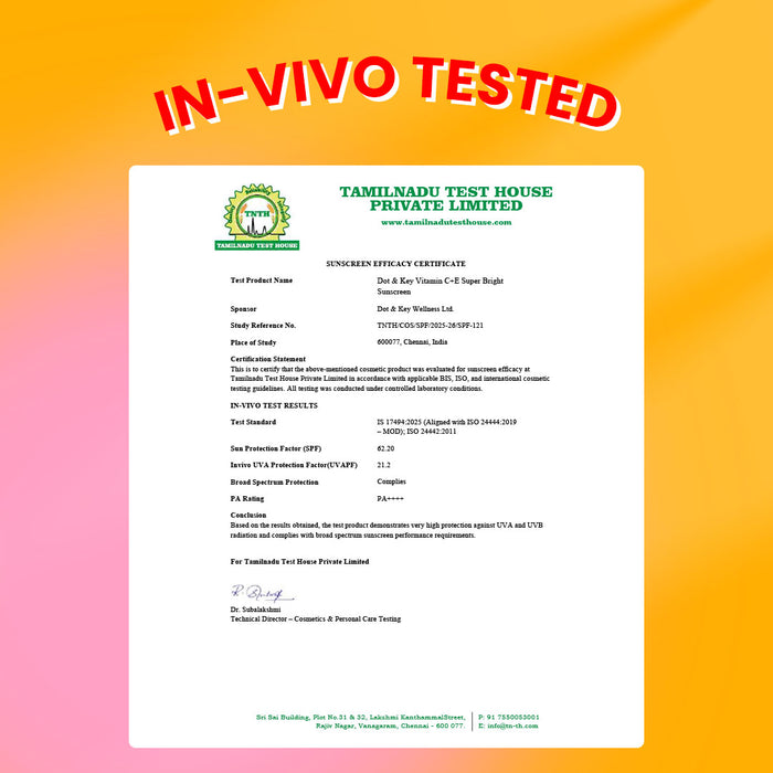 Vitamin C + E Sunscreen, IN-VIVO Tested SPF 50+ PA++++