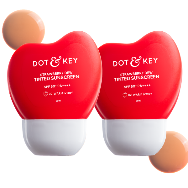 Strawberry Dew Tinted Sunscreen SPF 50+, Warm Ivory- Pack of 2